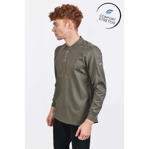 Chef jacket ICE LS Olive green incl. Comfort Stretch